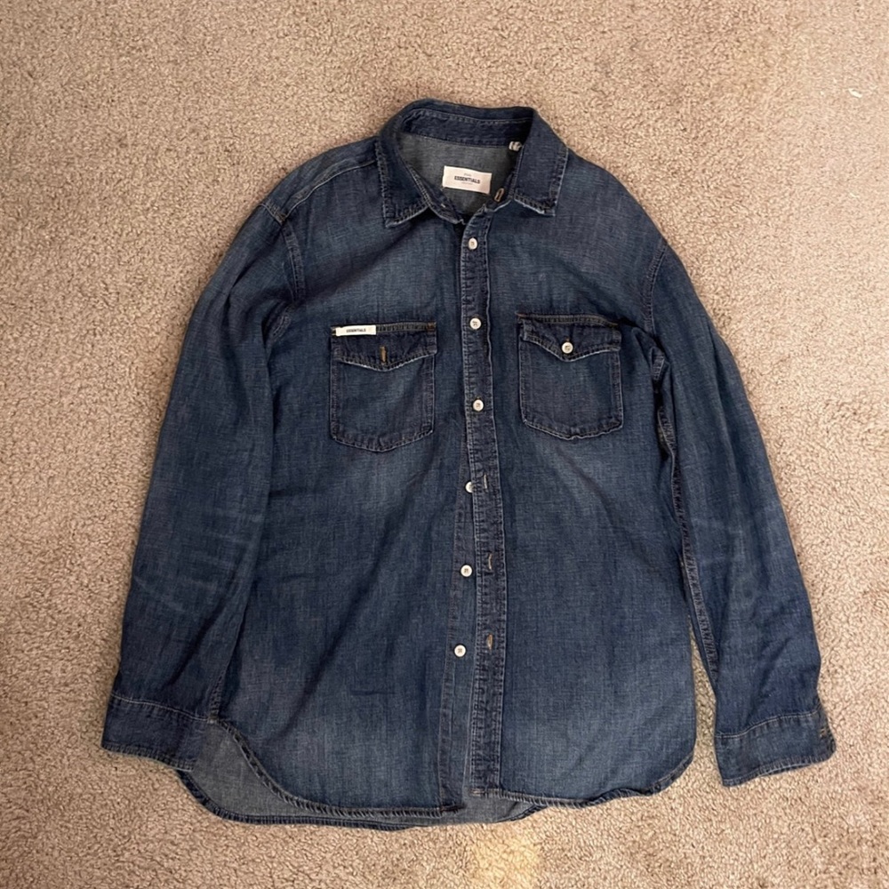 Fear of God Essentials Denim Button Up L